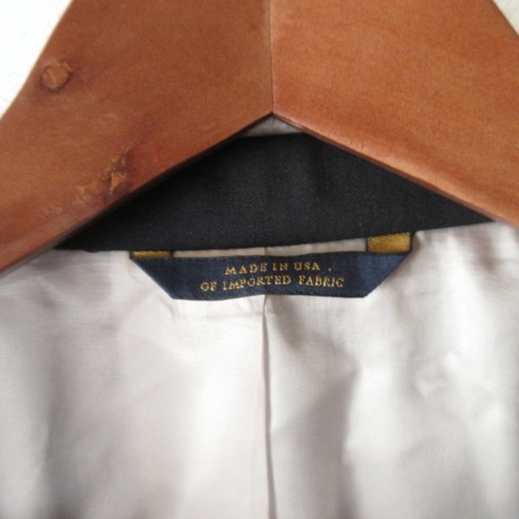 Brooks Brothers Wool Sport Coat Size 46R Vitale 1818 Regent Fit Black Peak - Picture 6 of 13
